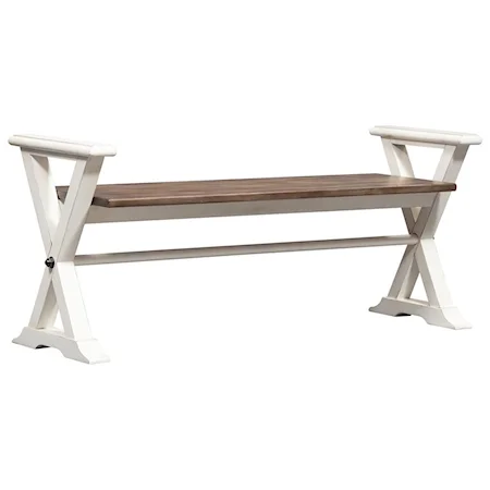 Relaxed Vintage Two-Tone Bed Bench